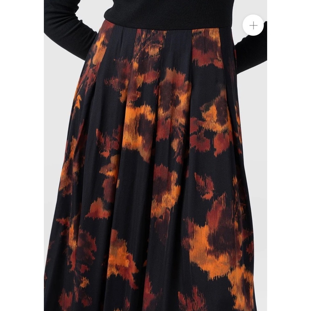 SAINT SOFIA Renee Contrast LongSleeve Dress Autumn Floral Print Maxi Dress 6 NWT - Picture 4 of 9